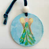 Christmas Ornament - Painted Blue Angel