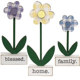 Gingham Check Daisies on Base