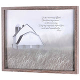 Barn In Morning In Field Framed Wall Art