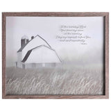 Barn In Morning In Field Framed Wall Art