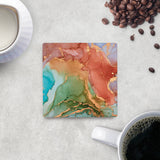 Orange & Green Geode Coasters, Set of 2