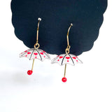 Umbrellas in Hearts Dangling Earrings