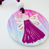Christmas Ornament - Painted Purple Angel