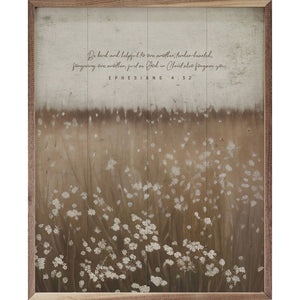Be Kind And Helpful Flower Field, Ephesians 4:32 Wall Art