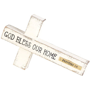 "GOD BLESS OUR HOME", TABLETOP  CROSS