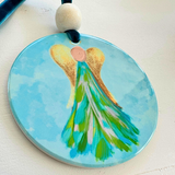 Christmas Ornament - Painted Blue Angel