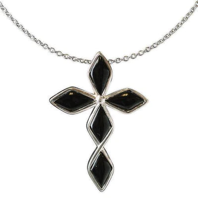 Black Diamond Cross Necklace
