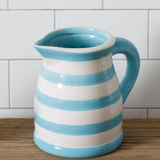 Blue and White Stripe Pitcher