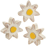 Distressed Chunky Wooden White Daisy Sitters