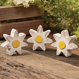 Distressed Chunky Wooden White Daisy Sitters
