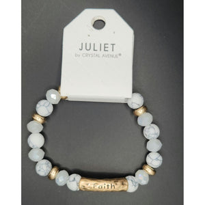 White and Gold Beaded Bracelet