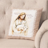 He Gathers His Lambs Throw Pillow