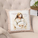 He Gathers His Lambs Throw Pillow