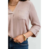 Kara, Double Chest Pocket Woven Top