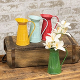 Mini Distressed Ribbed Metal Water Pitchers