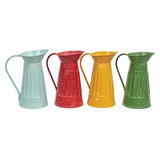 Mini Distressed Ribbed Metal Water Pitchers