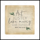 Act Justly Coaster - Set of 2