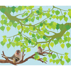 Large Resin Finch, Set of 2