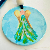 Christmas Ornament - Painted Blue Angel