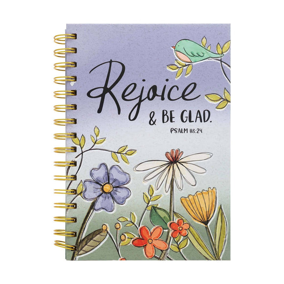 Spiral-Bound Journal: Happy Flowers & Bird Rejoice (Psalm 118:24)