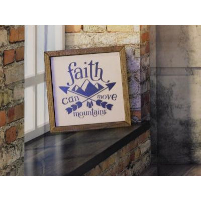 Faith Can Move Mountains Wood Sign | Encouraging-Faith