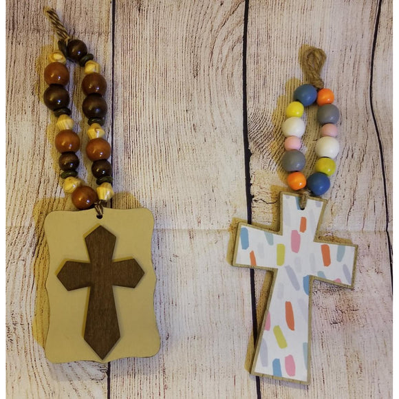 Multi-color Beaded Cross decor|Encouraging-Faith