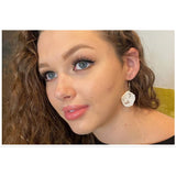 Wood Rose Earrings