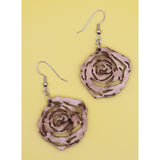 Wood Rose Earrings